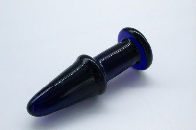 Glass Butt Plug Dark Blue