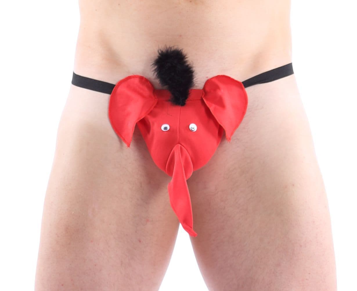 Mens Novelty 'Elephant' Pouch Red MP229