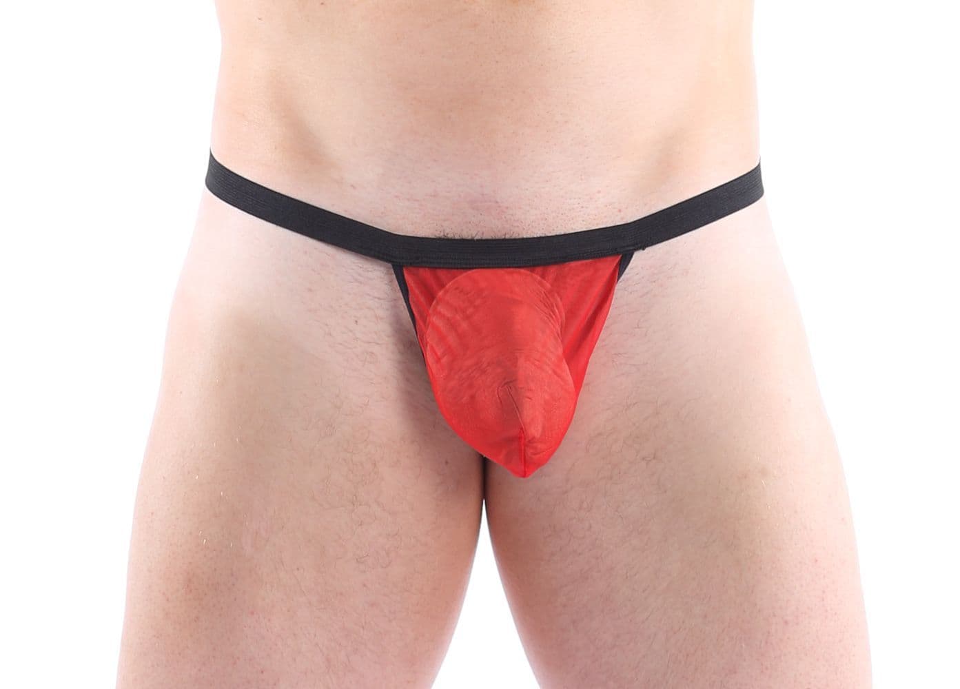 Mens Sheer Fabric Pouch Red/Black MP963