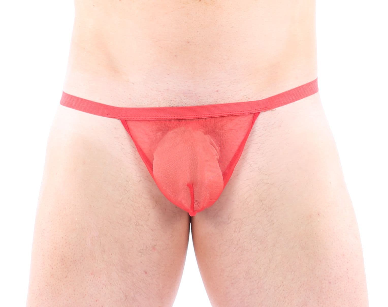 Mens Sheer Fabric Pouch Red MP963